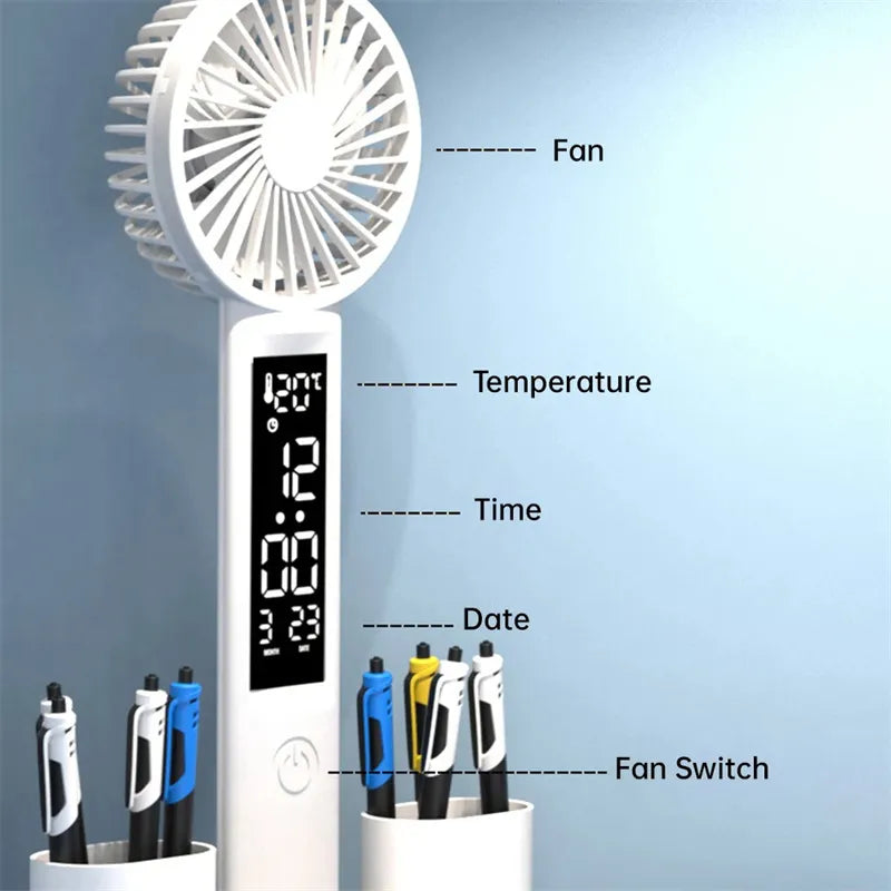 3-in-1 LED Desk Lamp with Fan & Clock