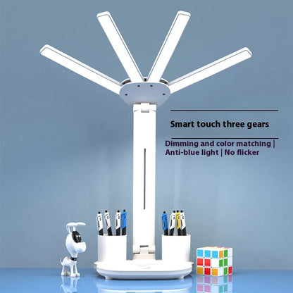 3-in-1 LED Desk Lamp with Fan & Clock